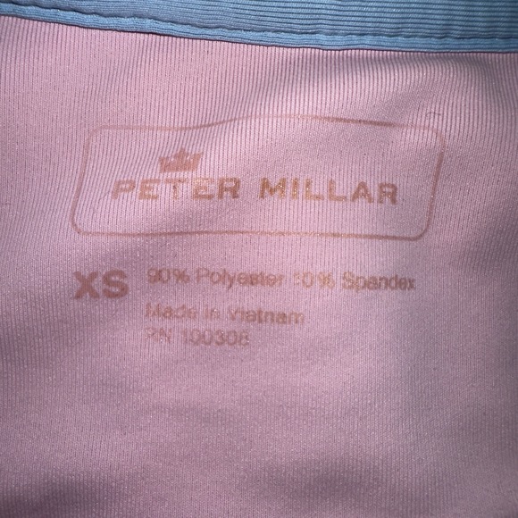 Peter Millar Women Size XS Pink White Striped Sleeveless 1/4 Zip Top - Picture 3 of 8